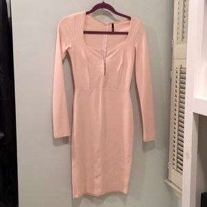 Lulus pink occasion body con dress